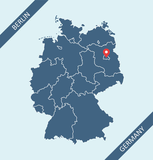 Germany map Map of France with its capital location, Paris, for web page, application, and educational purposes. The map is accurately prepared by a map expert. brandenburg state stock illustrations