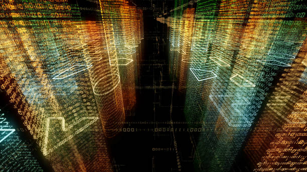 istock 3D rendering of abstract virtual city inside a computer system. Hologram 3D Big Data Digital City 1220396294