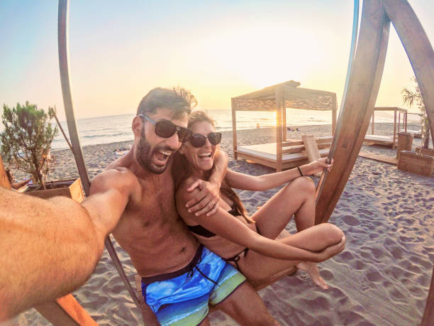 istock Young couple enjoying honeymoon 1220397848
