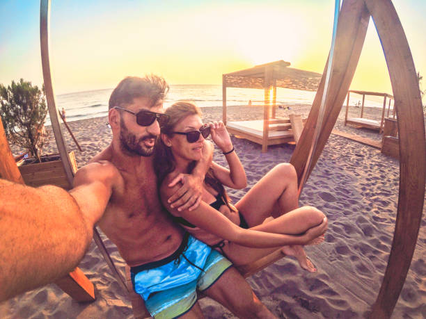 istock Young couple enjoying honeymoon 1220397877