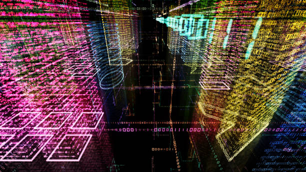 istock 3D rendering of abstract virtual city inside a computer system. Hologram 3D Big Data Digital City 1220398081