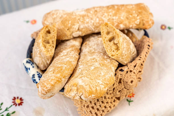 istock Homemade rustic ciabatta bread loaves 1220398351