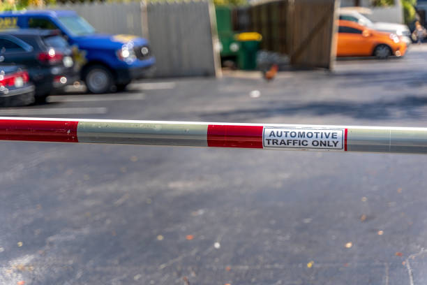 istock Traffic barrier parking enclosure 1220398525