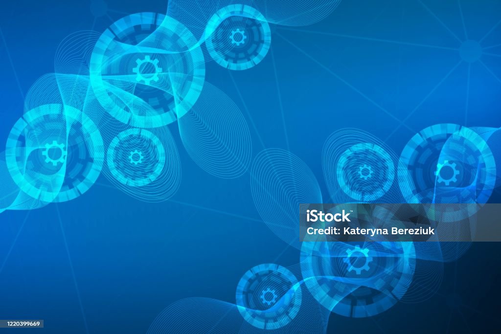 Modèle De Réseau Scientifique Connexion Des Lignes Et Des Points