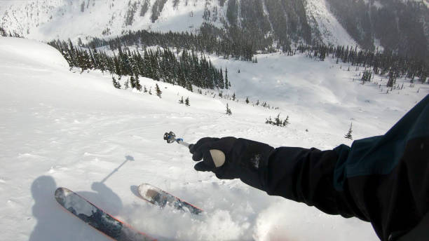 istock Backcountry skier descends mountain 1220399990