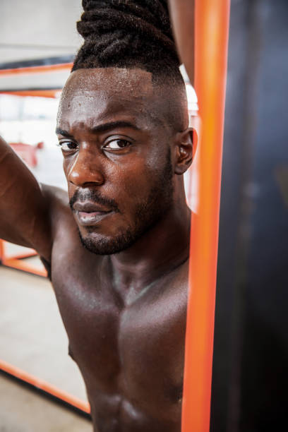 istock Young muscular shirtless man 1220403603