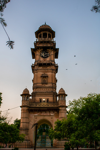 Clock Tower Bulandshahr evening beautiful landscape with british architecture full of greenery in UP style