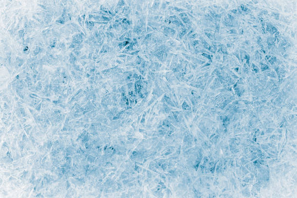 istock Abstract blue ice frost natural background with hoarfrost crystals. 1220410009