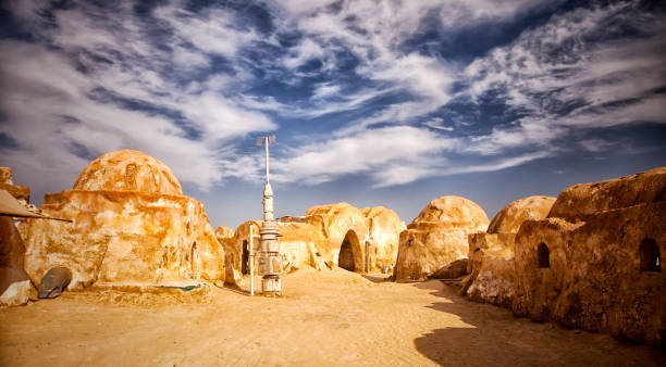 Star Wars film set from the Sahara, Tunisia Star Wars film set from the Sahara, Tunisia star wars stock pictures, royalty-free photos & images