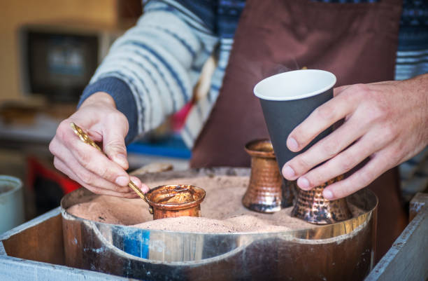 istock coffee in turk in the hot sand 1220410398