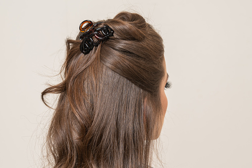 Woman With Hair Clips