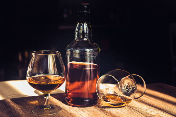 istock Brandy, Konya, a glass of whiskey on the table 1220414338