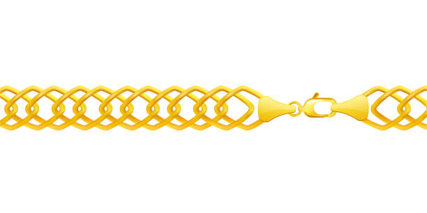 istock Template of gold chain with chunky links realistic vector illustration isolated. 1220418006