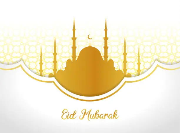 Vector illustration of Eid Mubarak Greeting Card