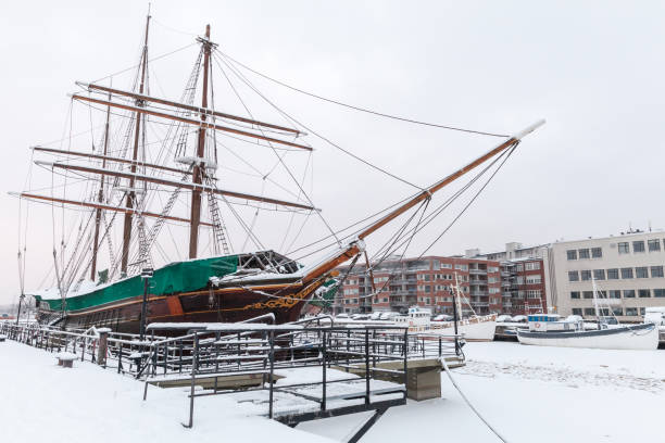 istock Vintage sailing ship is moored in Turku 1220425595