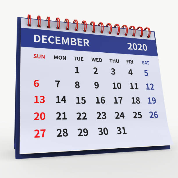 istock Standing Desk Calendar December 2020, color page 1220426493