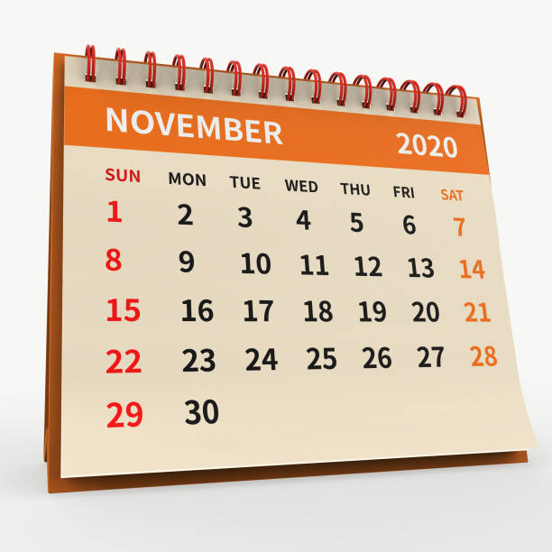 istock Standing Desk Calendar November 2020, color page 1220426498