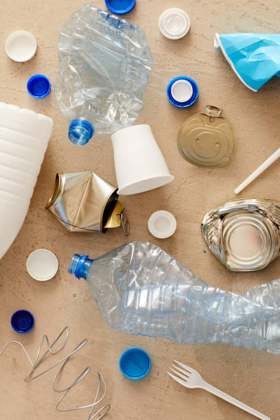 istock Composition of Trash Items Above View 1220429959