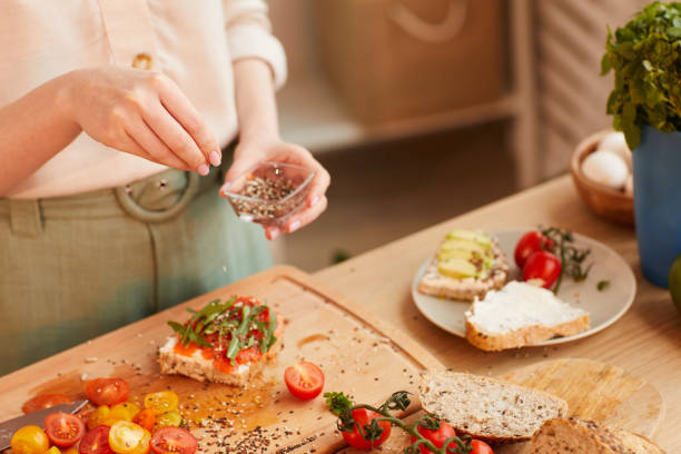Woman Making Healthy Breakfast in Kitchen