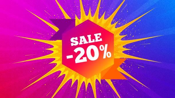 istock Sale 20 percent off badge. Discount banner shape. Vector 1220430904