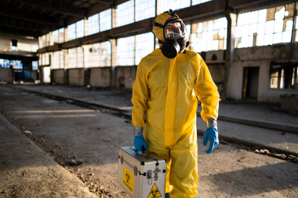 istock Coming to make tests of hazardous 1220432112