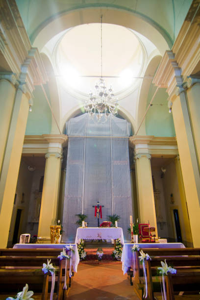 istock church interior, altar, ready for mass 1220434378