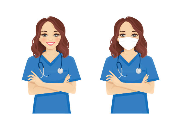 характер медсестры женского пола - beautiful nurse doctor female nurse stock illustrations