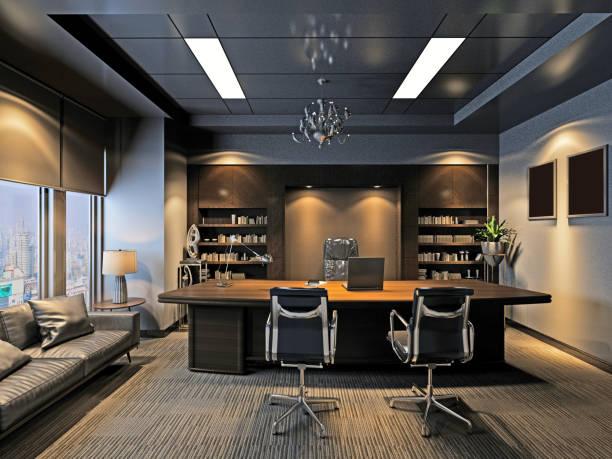 istock 3d render of modern office and working space 1220436560