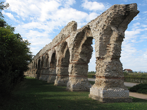 Ruins of a roman aqueduct near Lyon France