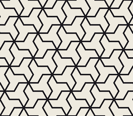 Vector seamless geometric subtle pattern. Simple abstract thin lines lattice. Repeating stylish triple shapes tiling background.