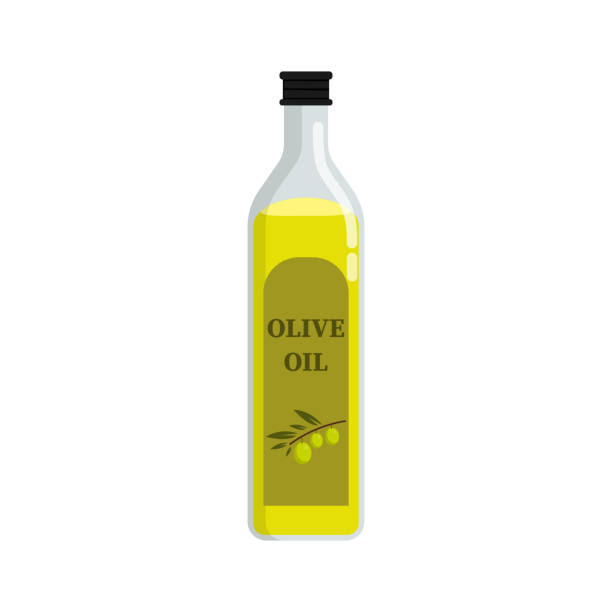 Olive oil glass bottle. Isolated vector illustration. Olive oil glass bottle. Isolated vector illustration. Eps10 h2o model stock illustrations