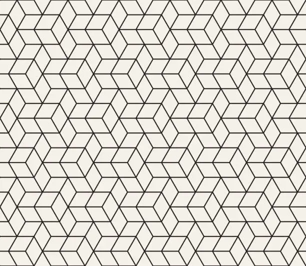 Vector illustration of Vector seamless geometric pattern. Simple abstract lines lattice. Repeating elements stylish rhombus background