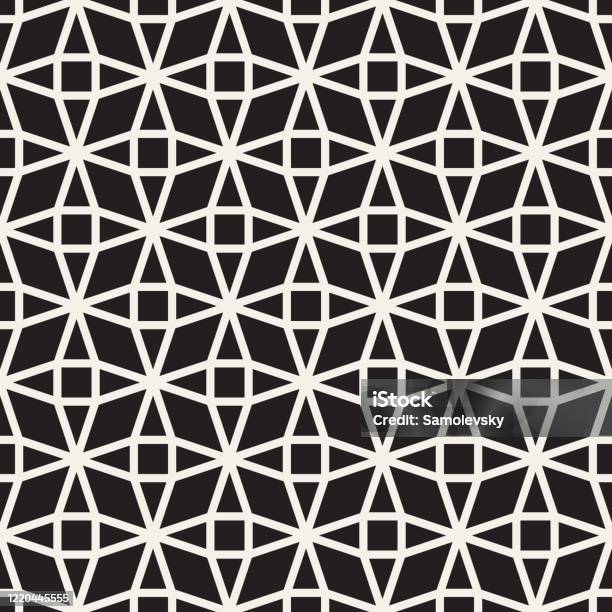 Symmetric Line Pattern Seamless Pattern With Symmetric Lines Ornament Elegant Vector ...