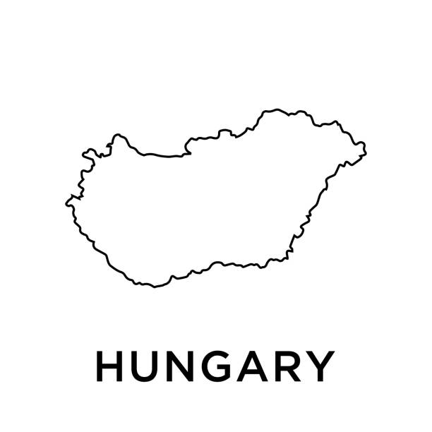 ungarn karte vektor-design-vorlage - hungary budapest map cartography stock-grafiken, -clipart, -cartoons und -symbole