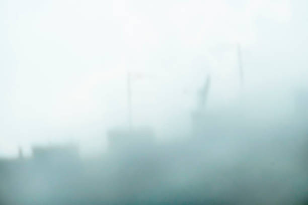 morning fog and building blurry background