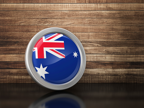AUSTRALIAN Flag Icon - 3D Rendering