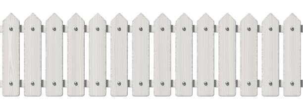 istock White wooden fence 3D 1220452830