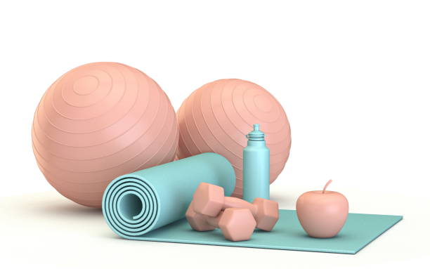 istock Blue pink fitness concept 3D 1220452832