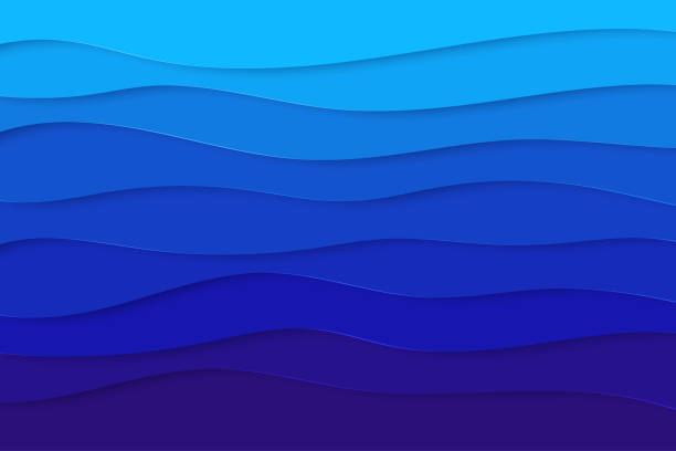 istock Abstract blue geometric background in paper cut style. Smooth lines. Design for brochures, posters, flyers, advertising. Vector 1220458281