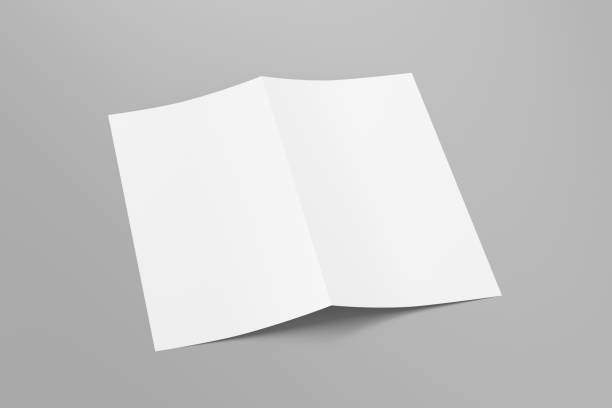 istock Blank square leaflet cover. Bi-fold or half-fold brochure isolated with clipping path. 1220459734
