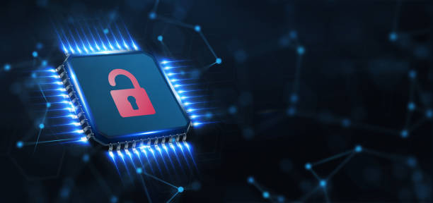 istock Cyber security data protection business technology privacy concept. Young businessman  select the icon security on the virtual display. 1220461644