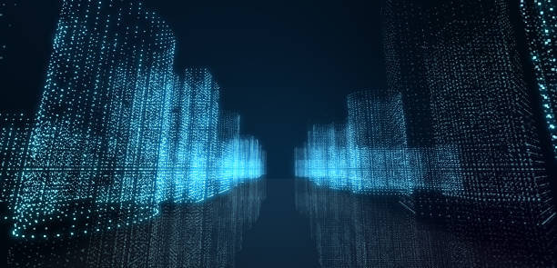 istock Abstract futuristic -  technology with polygonal shapes on dark blue background.  Design digital technology concept. Illustration. 3d rendering. 1220461673