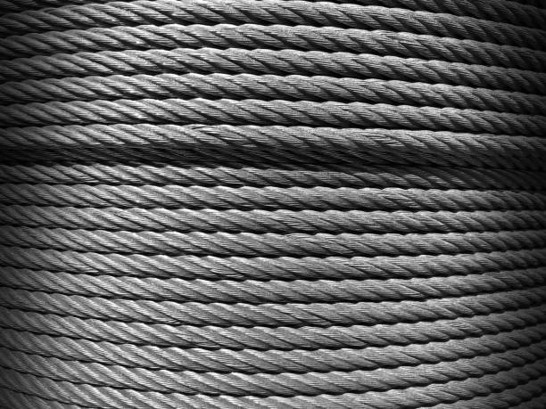 seilrücken - steel cable wire rope rope textured stock-fotos und bilder