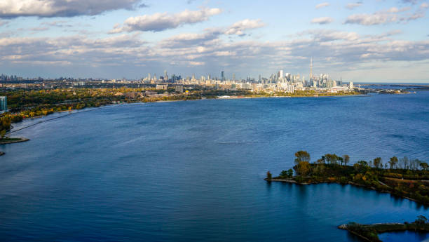 istock Aerial view of downtown Toronto, evening light 1220465803