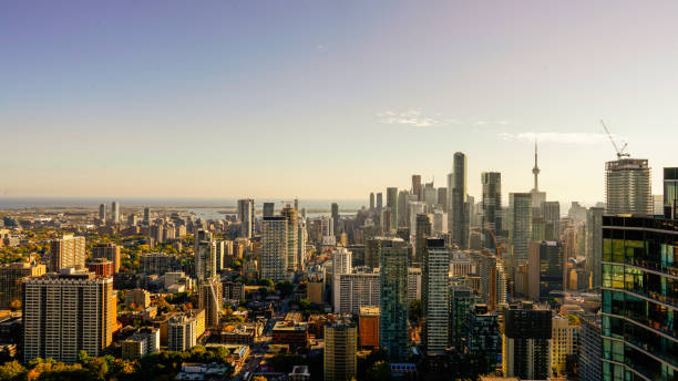 istock Aerial view of downtown Toronto, evening light 1220465837