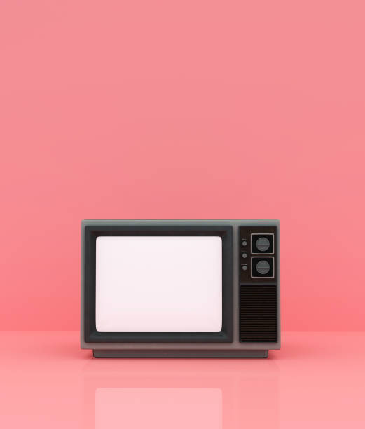 istock Vintage tv on pastel color background,3d rendering 1220473053