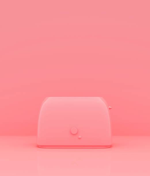 Toaster on pastel color background,minimal style conceptual background,3d rendering