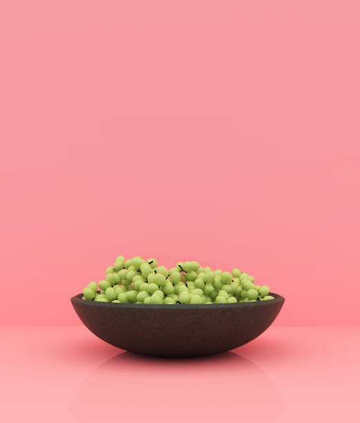 istock Grape bowl on pastel color background,minimal style conceptual background,3d rendering 1220473597