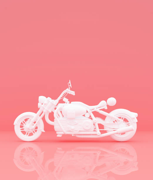 istock Motorcycle on pastel color background,minimal style conceptual background,3d rendering 1220473962
