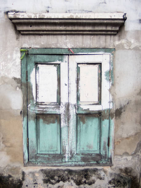 istock Ancient abandoned buildings with wooden doors and windows. 1220475736